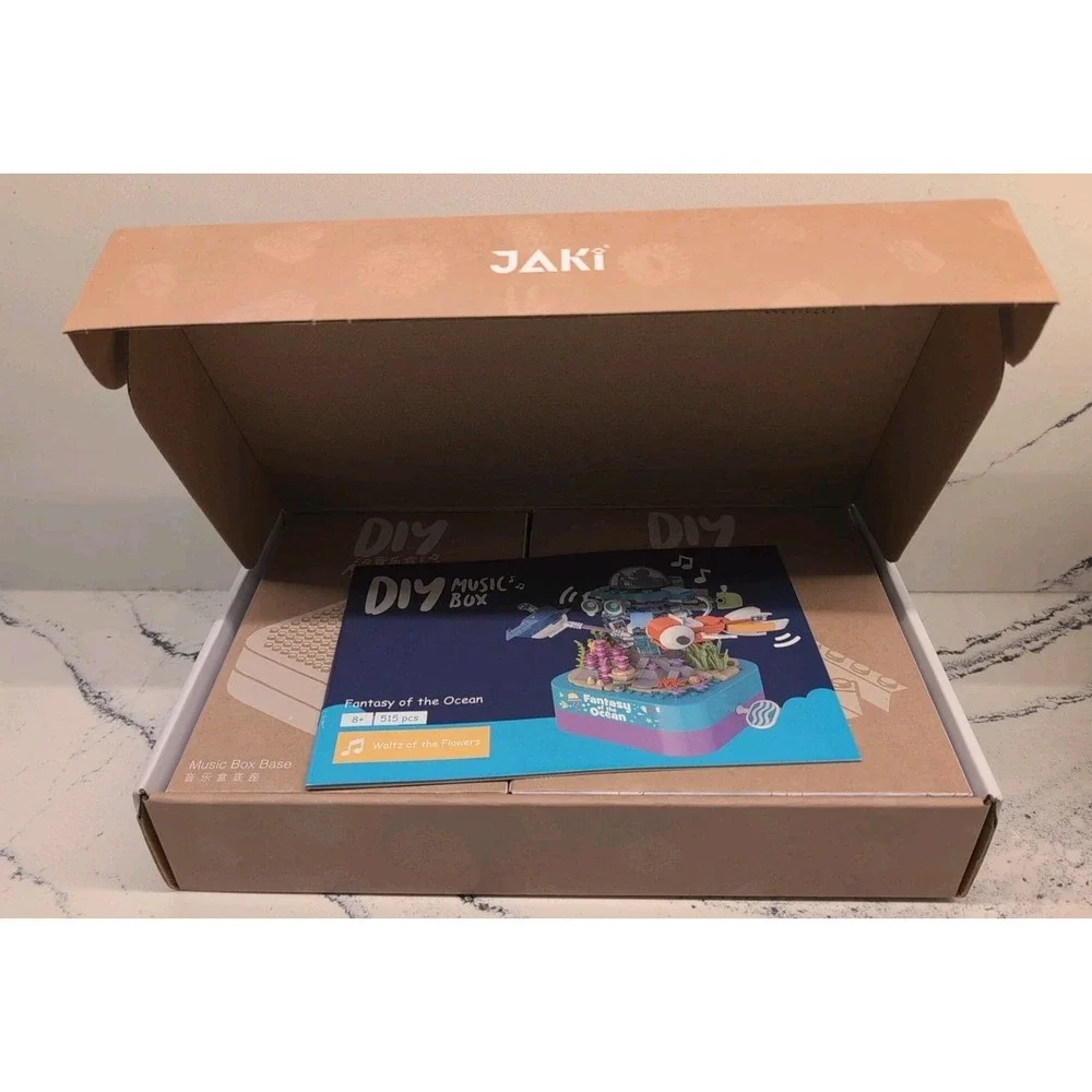 JAKI Do-It-Yourself DIY Fantasy Of The Ocean Brick Building Blocks Music Box NEW